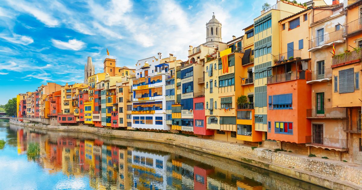 Girona, riu Onyar des d'un dels seus ponts